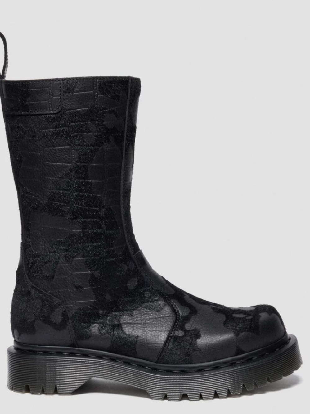 Dr. Martens Rejena Hair On Croc Emboss Leather Limited Edition Boots Black 6 - Picture 5 of 8